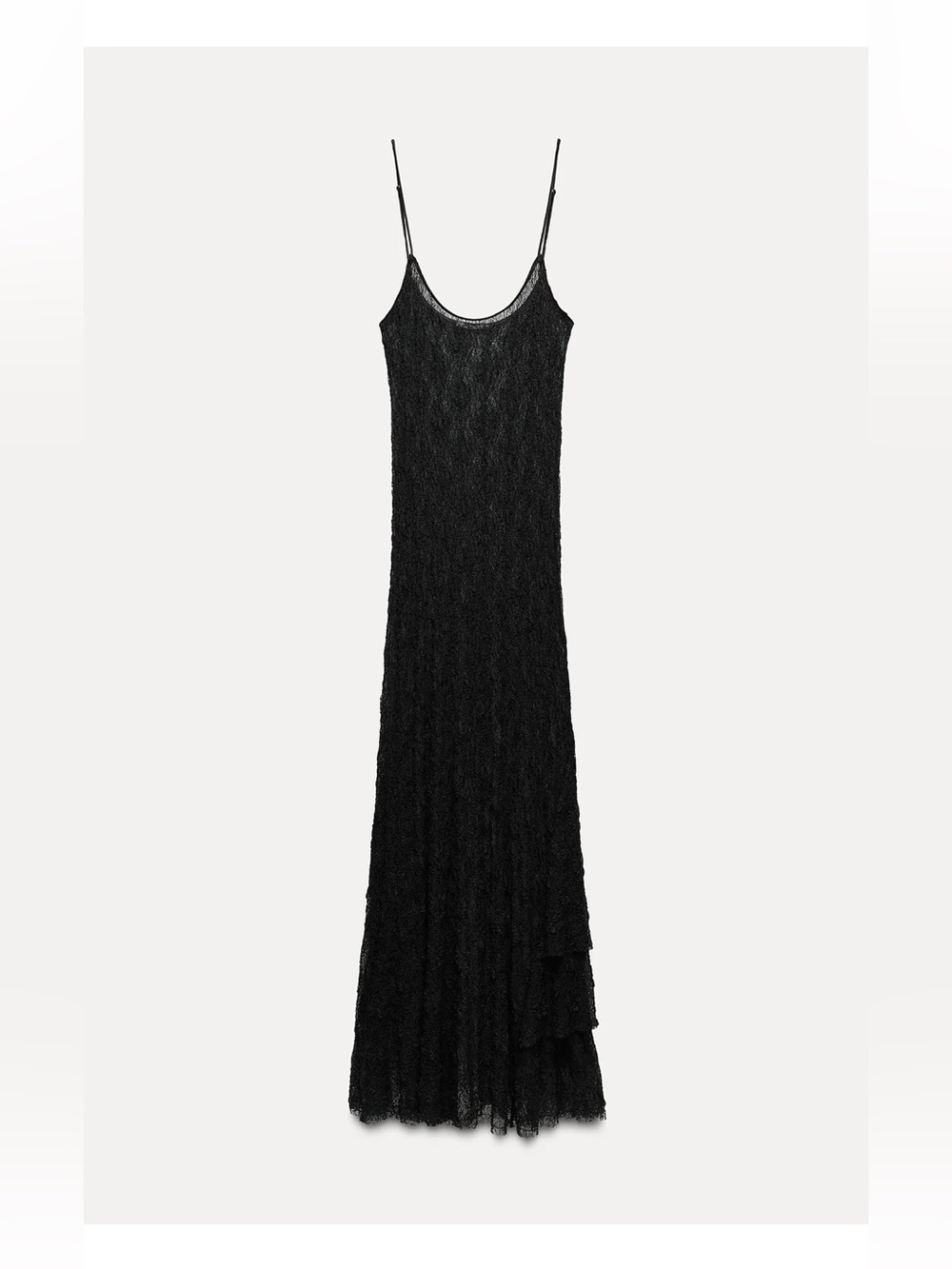 Zara Black Lace Slip Dress with Spaghetti Straps NWOT